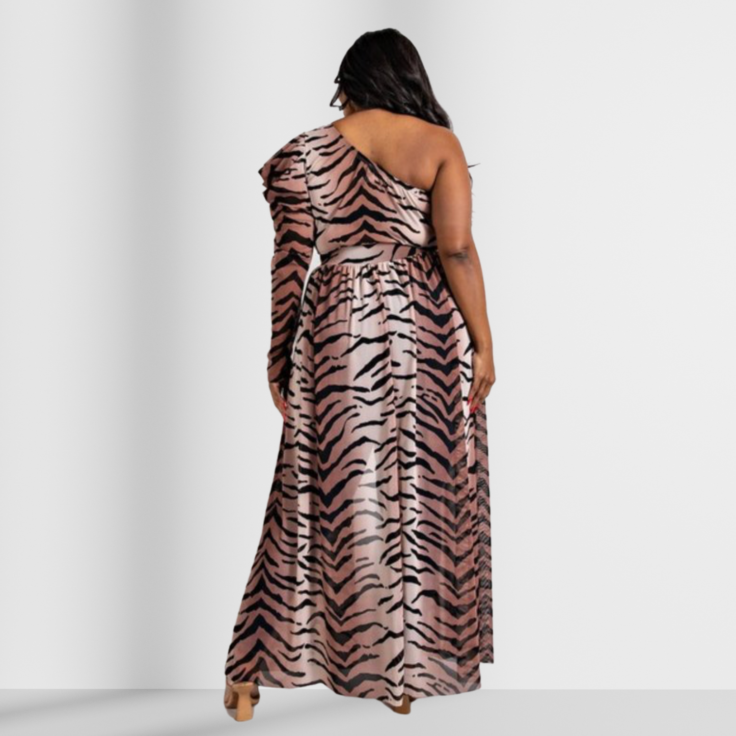 Maxi Style One Shoulder Pleated Sleeve Top